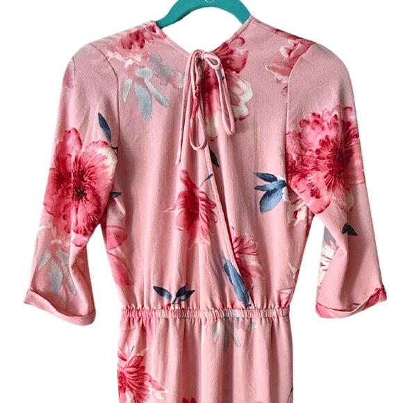 LET THEM EAT CAKE “Adrienne” Pink Floral Jumpsuit Romper - Women’s Small - Picture 4 of 16